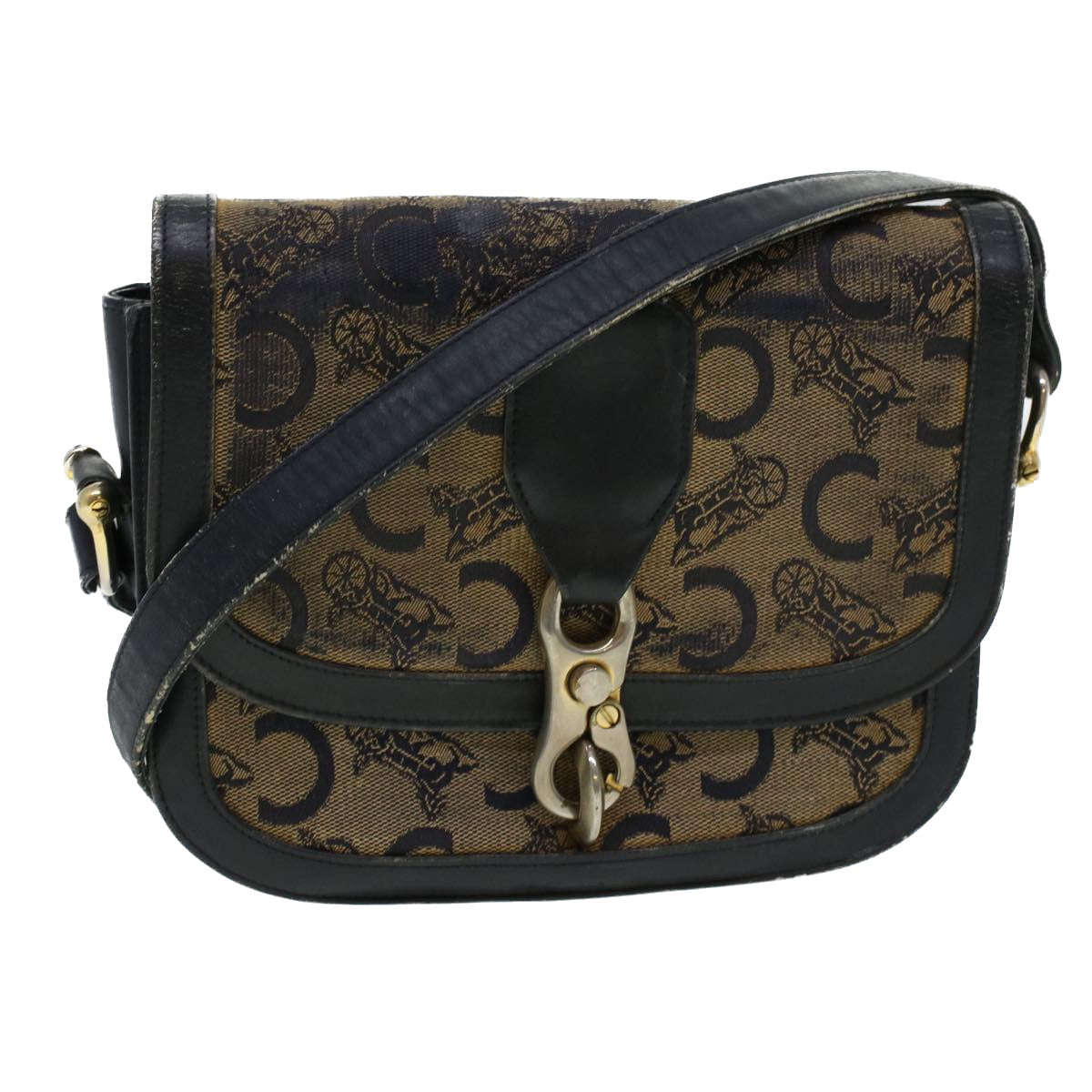 Celine C Macadam Canvas Shoulder Bag Navy  bs5114