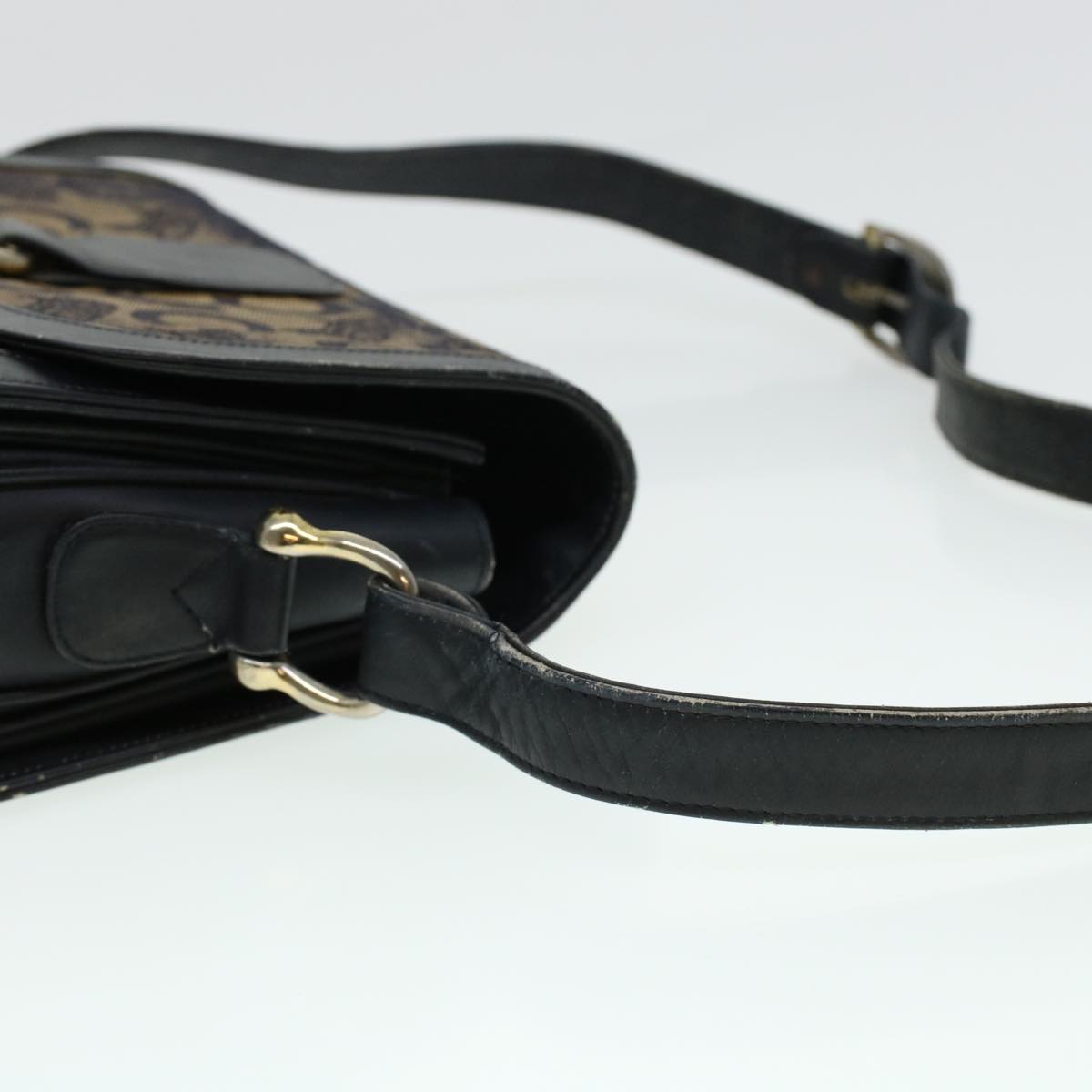 Celine C Macadam Canvas Shoulder Bag Navy  bs5114