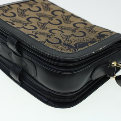 Celine C Macadam Canvas Shoulder Bag Navy  bs5114