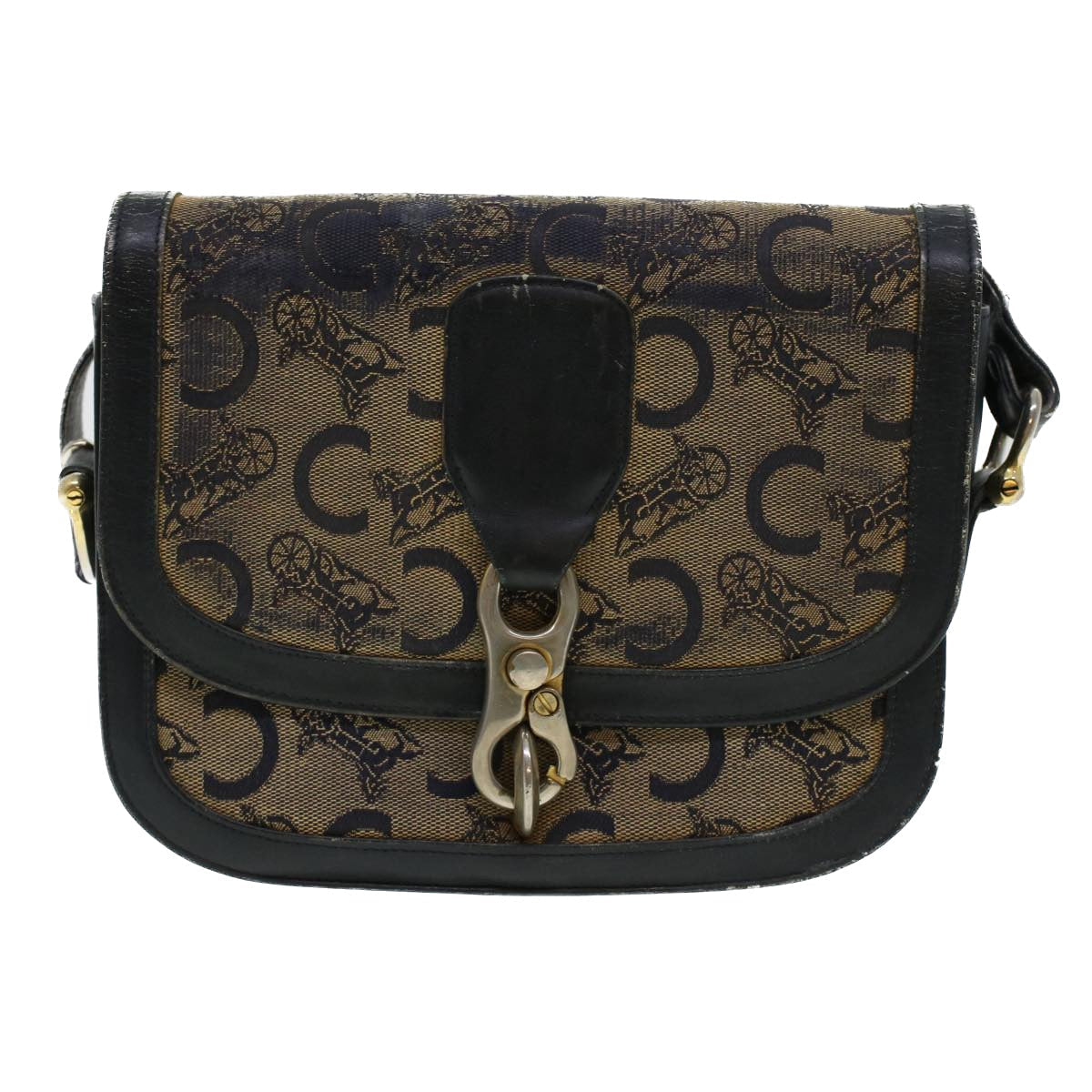 Celine C Macadam Canvas Shoulder Bag Navy  bs5114
