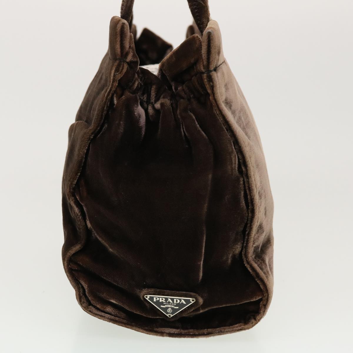 Prada Hand Bag Velor Brown  bs5451