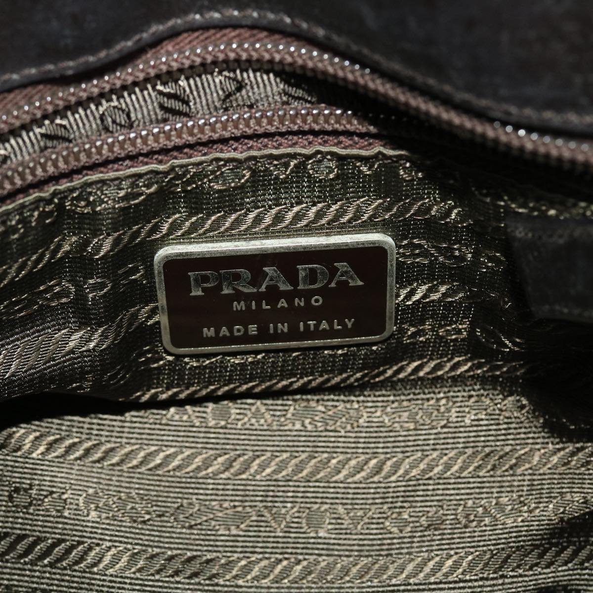 Prada Hand Bag Canvas Gray  bs5598