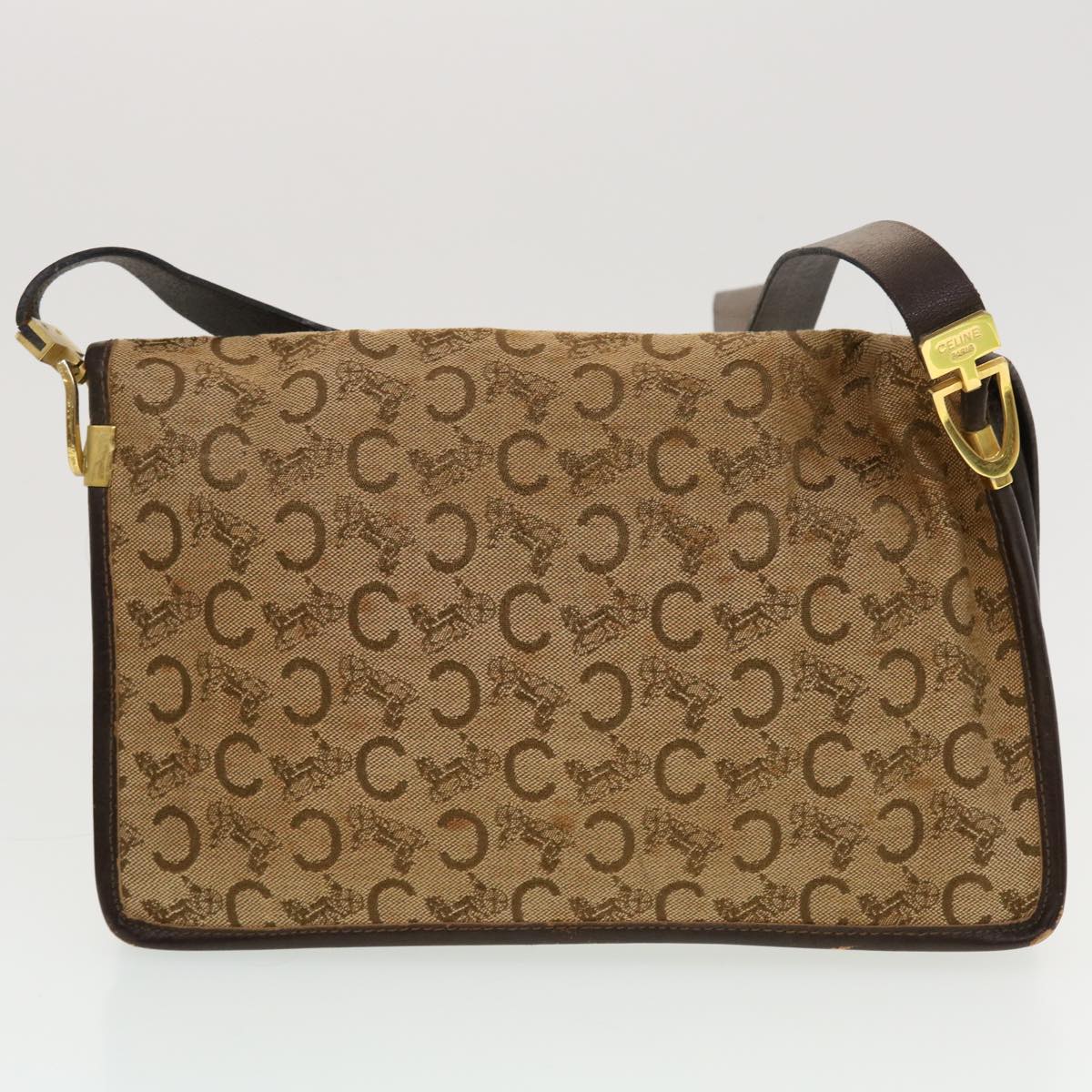 Celine C Macadam Canvas Clutch Shoulder Bag 2Set Beige Navy  bs5756