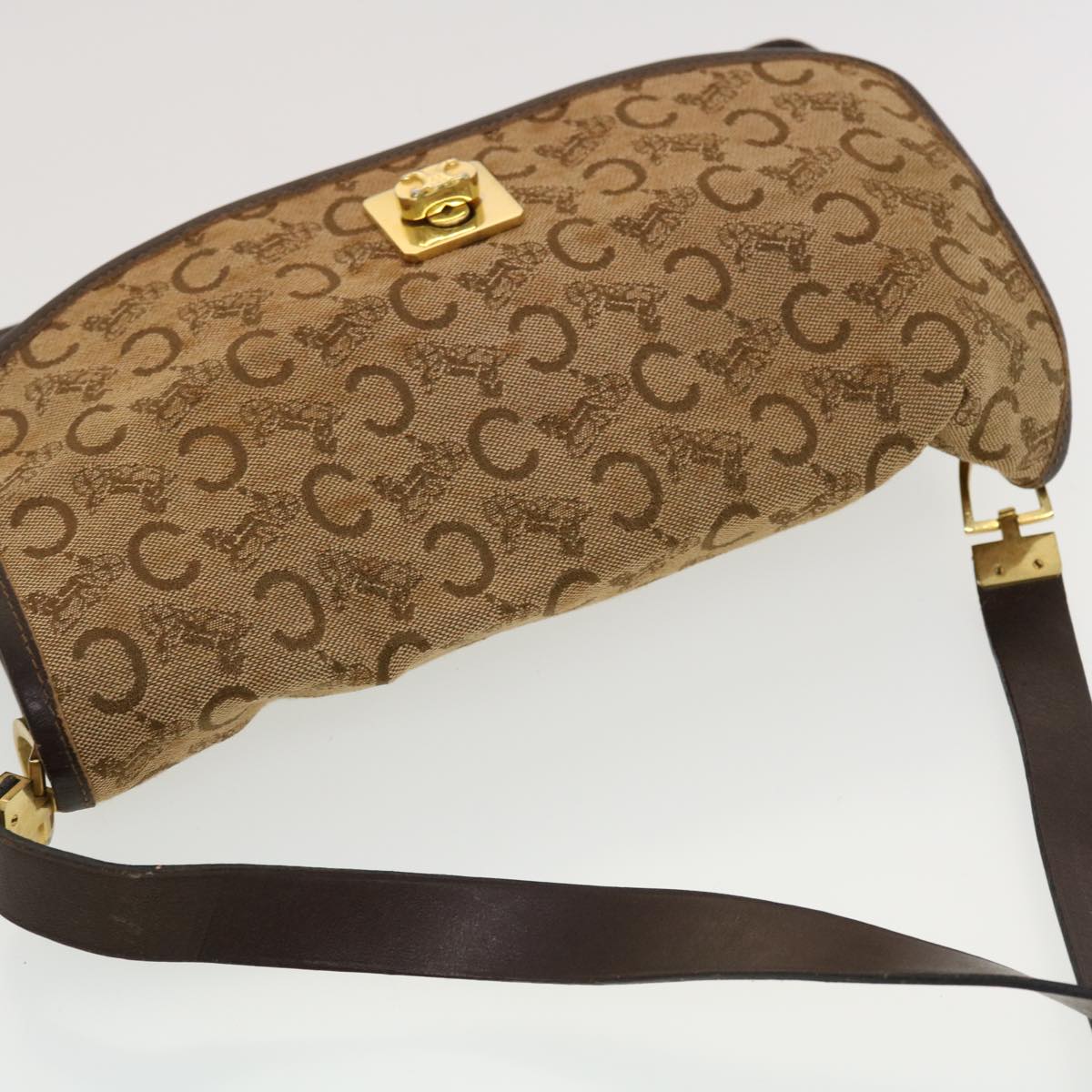 Celine C Macadam Canvas Clutch Shoulder Bag 2Set Beige Navy  bs5756