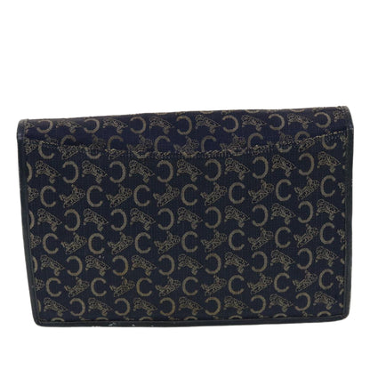 Celine C Macadam Canvas Clutch Shoulder Bag 2Set Beige Navy  bs5756