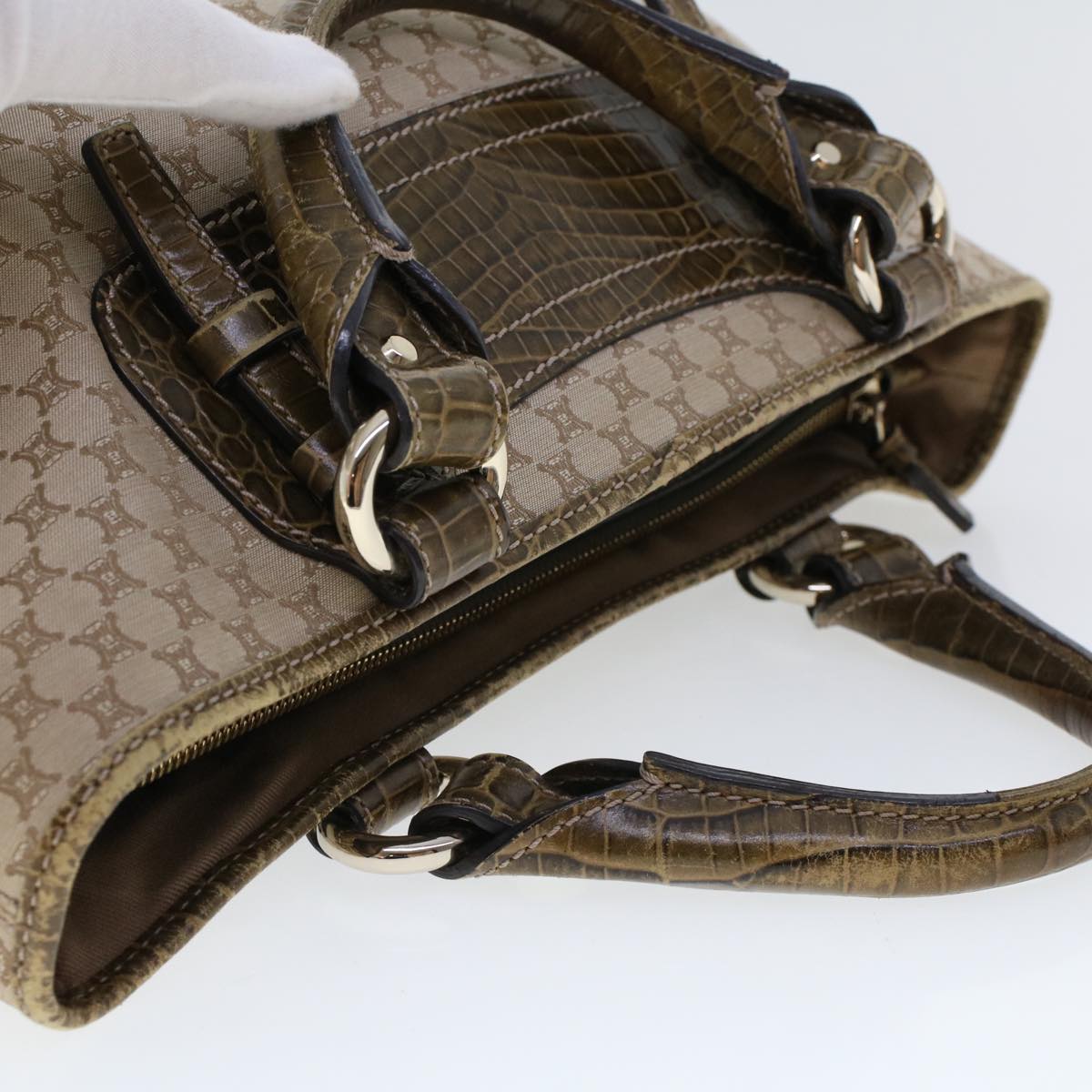Celine Macadam Canvas Boogie Bag Hand Bag Beige WC-ST-0068  bs5785