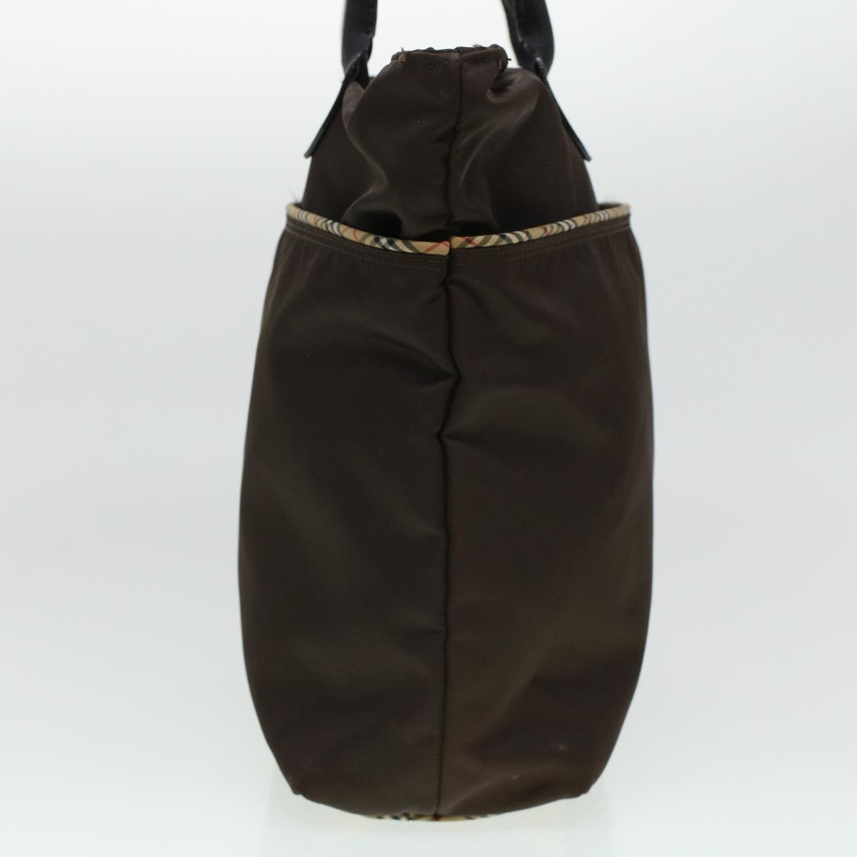 Burberry Nova Check GOLF Tote Bag Nylon Brown Beige Auth bs5990