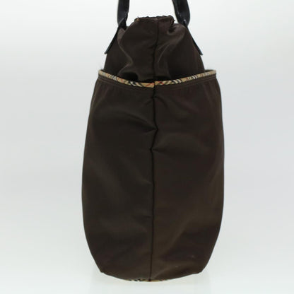 Burberry Nova Check GOLF Tote Bag Nylon Brown Beige Auth bs5990