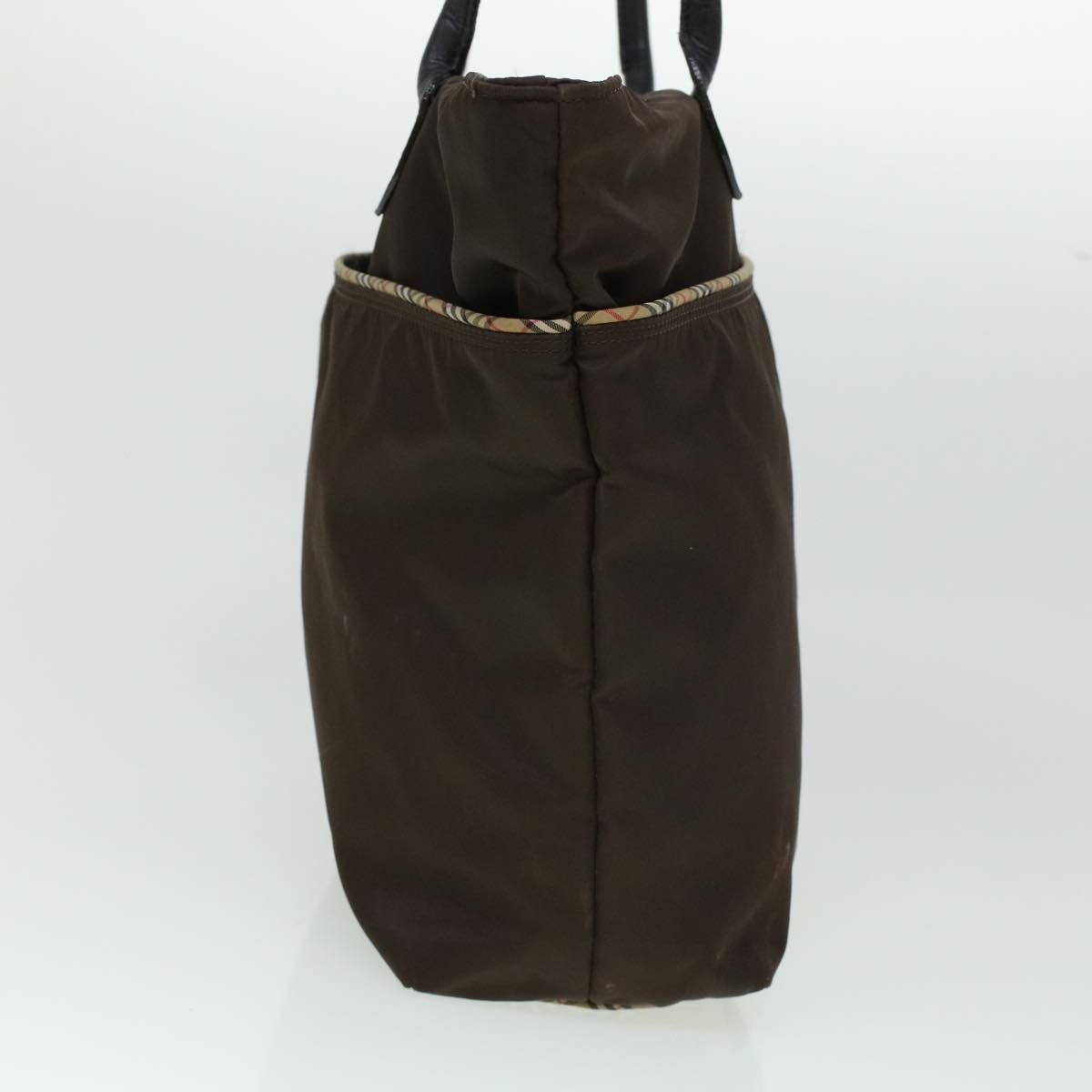 Burberry Nova Check GOLF Tote Bag Nylon Brown Beige Auth bs5990