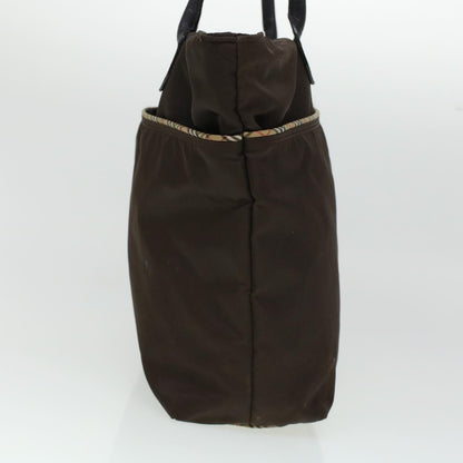Burberry Nova Check GOLF Tote Bag Nylon Brown Beige Auth bs5990
