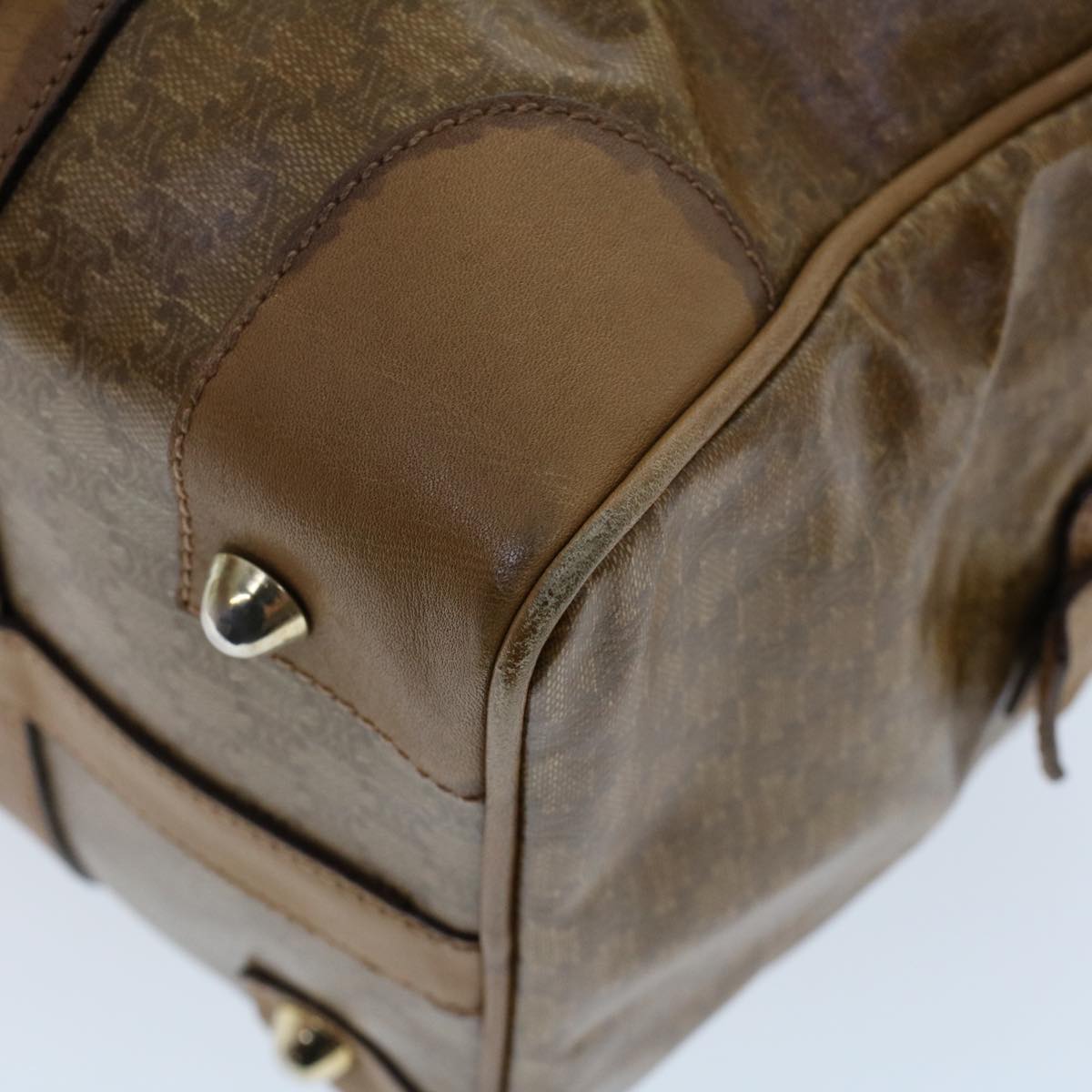 Celine Macadam Canvas Boston Bag Coated Canvas Brown  bs6013