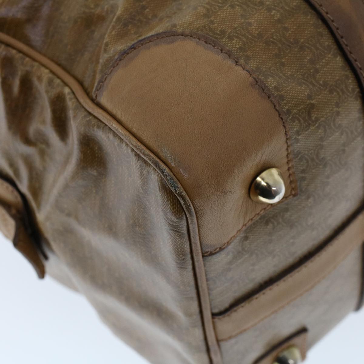 Celine Macadam Canvas Boston Bag Coated Canvas Brown  bs6013