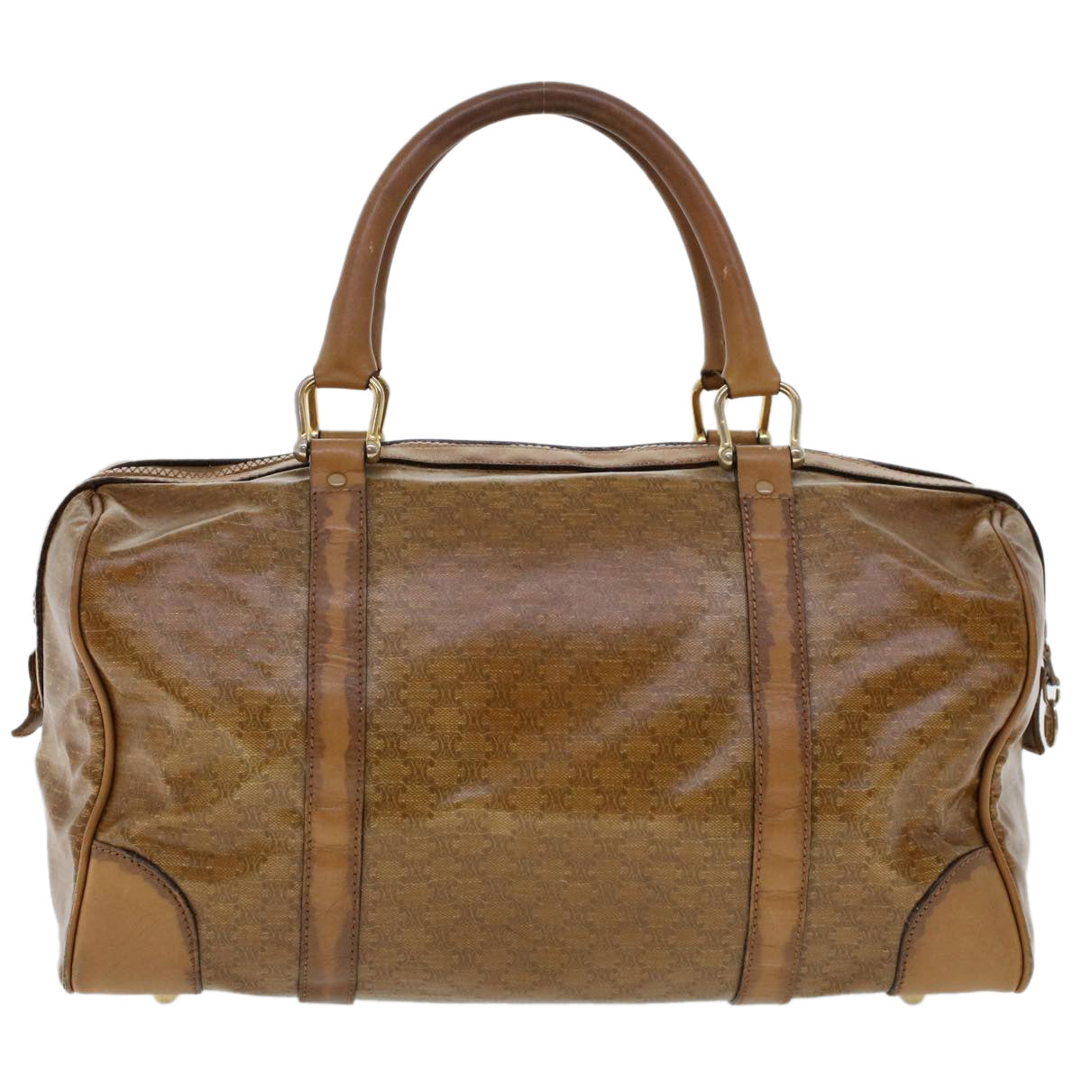 Celine Macadam Canvas Boston Bag Coated Canvas Brown  bs6013