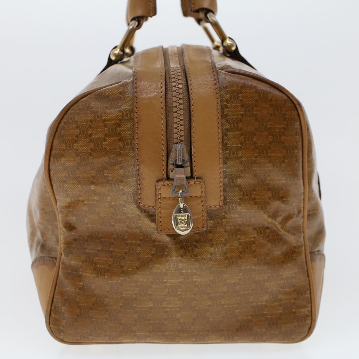 Celine Macadam Canvas Boston Bag Coated Canvas Brown  bs6013