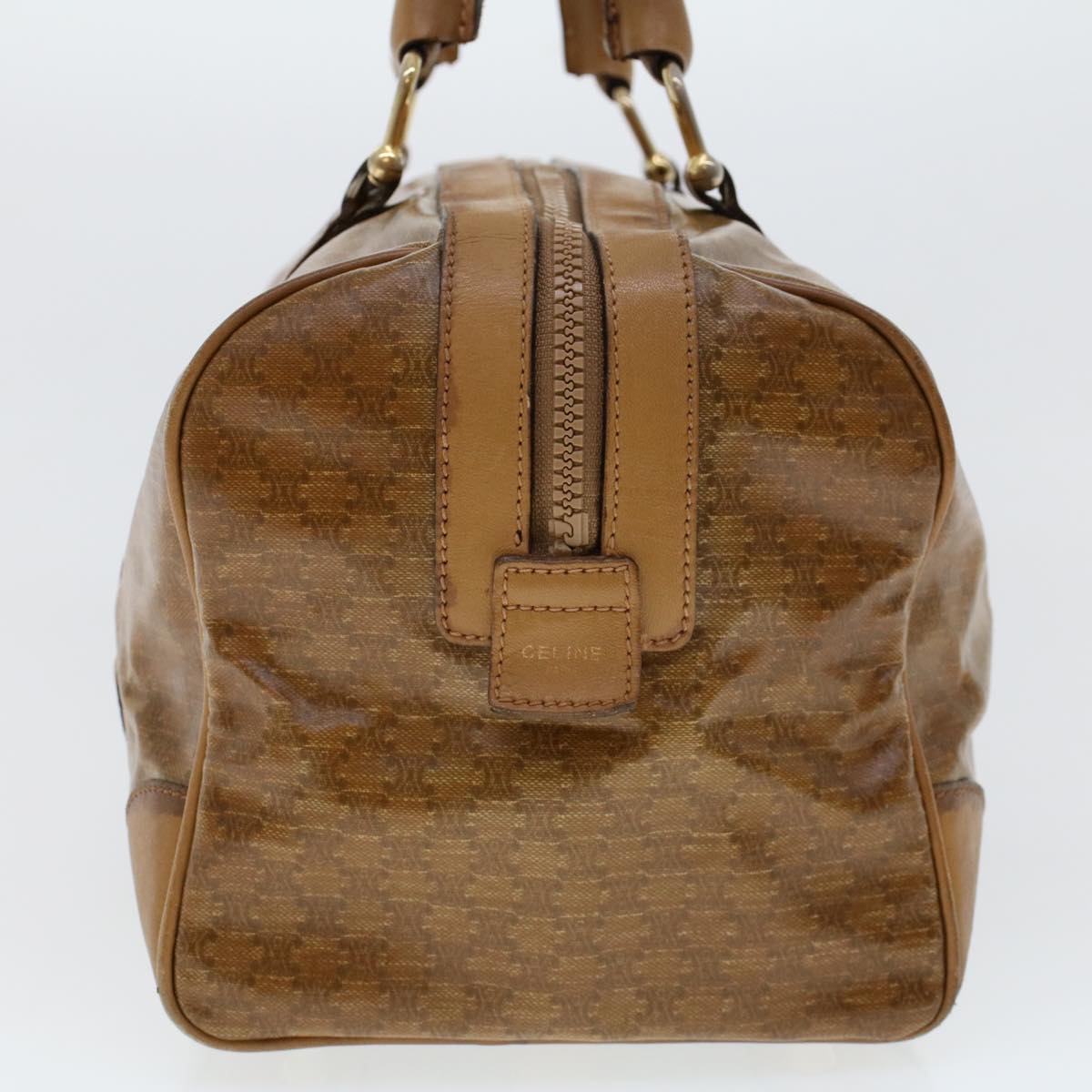 Celine Macadam Canvas Boston Bag Coated Canvas Brown  bs6013
