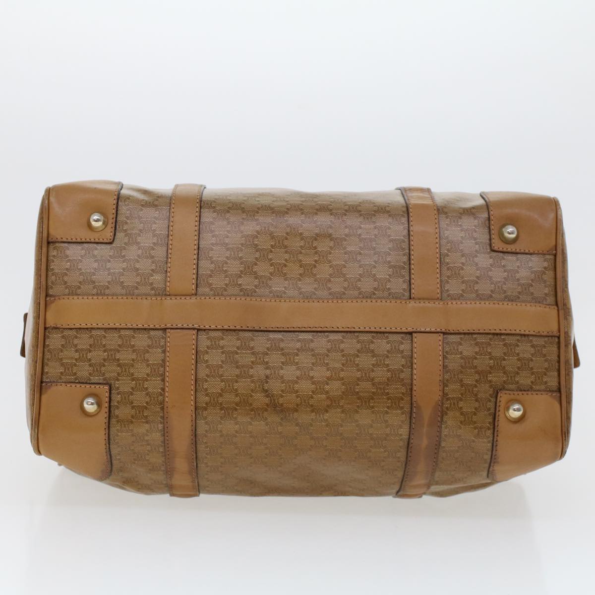 Celine Macadam Canvas Boston Bag Coated Canvas Brown  bs6013