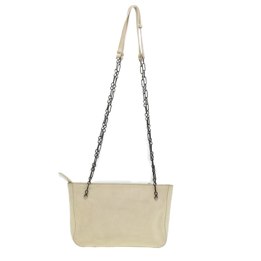 Prada Shoulder Bag Suede White  bs6177