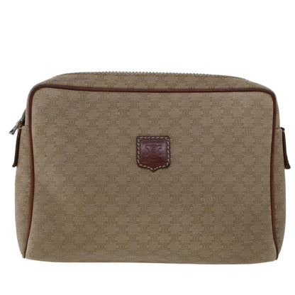 Celine Macadam Canvas Clutch Bag PVC Leather 2Set Beige Brown  bs6264