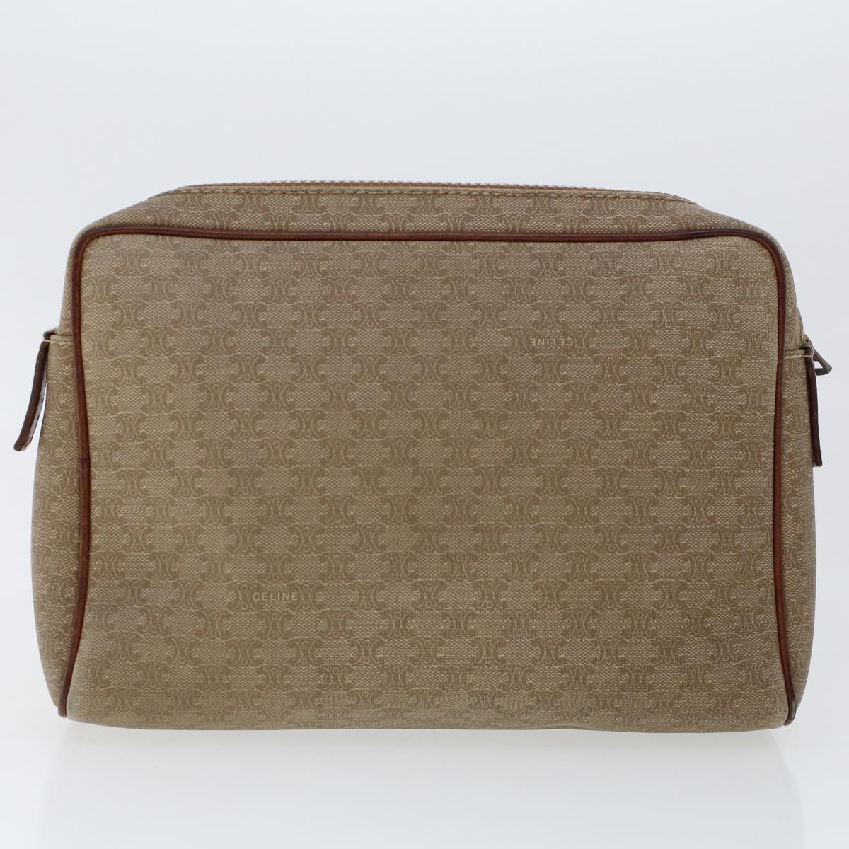 Celine Macadam Canvas Clutch Bag PVC Leather 2Set Beige Brown  bs6264