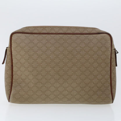 Celine Macadam Canvas Clutch Bag PVC Leather 2Set Beige Brown  bs6264