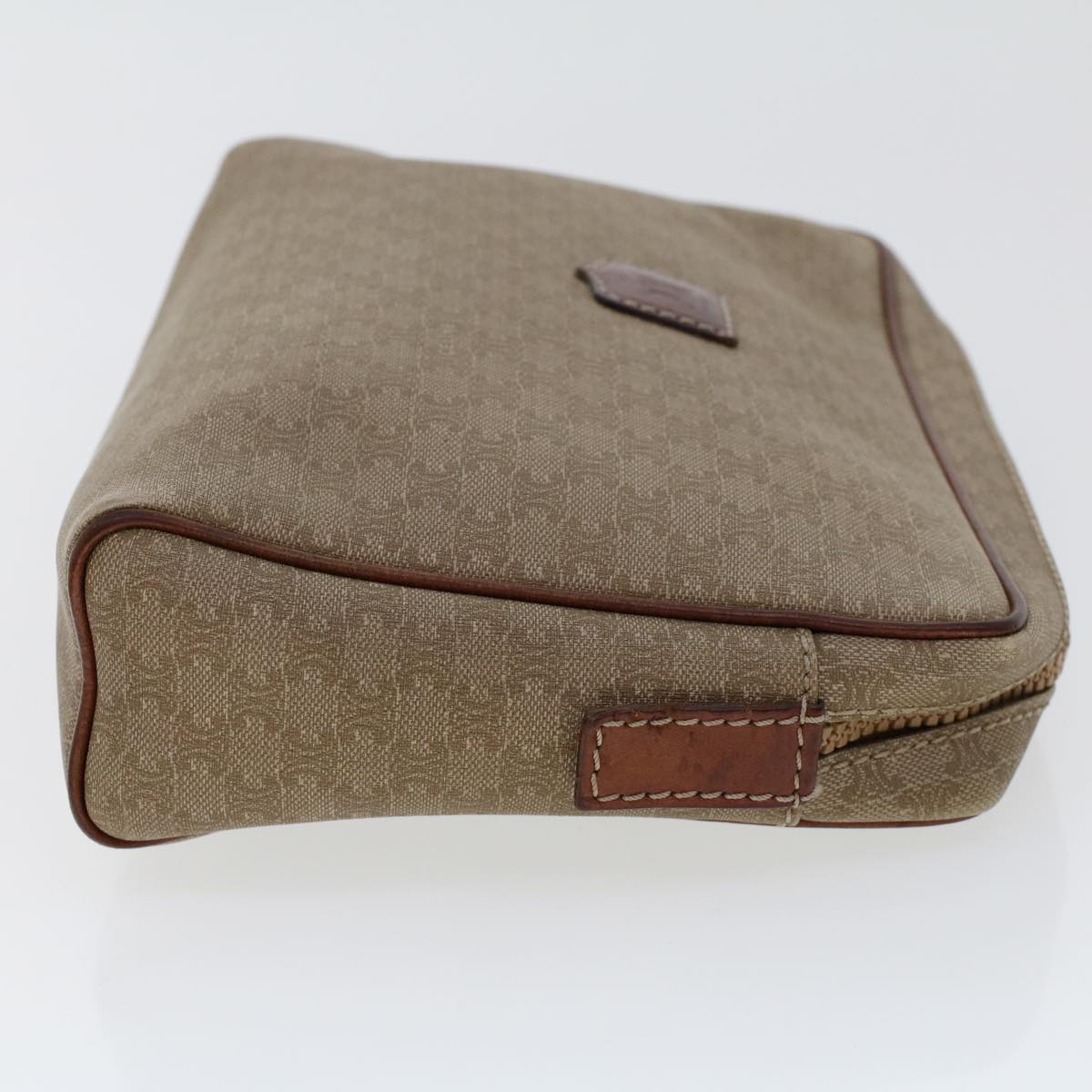 Celine Macadam Canvas Clutch Bag PVC Leather 2Set Beige Brown  bs6264