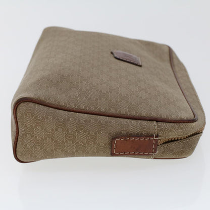 Celine Macadam Canvas Clutch Bag PVC Leather 2Set Beige Brown  bs6264