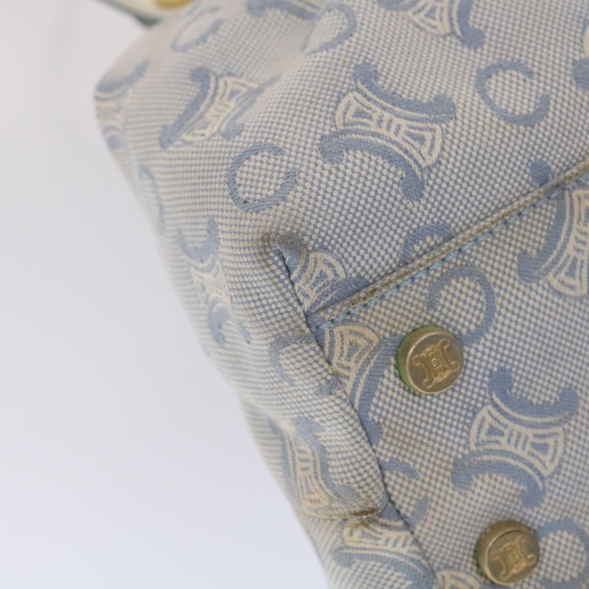 Celine Paris Macadam Shoulder Bag Canvas Blue White  bs6303