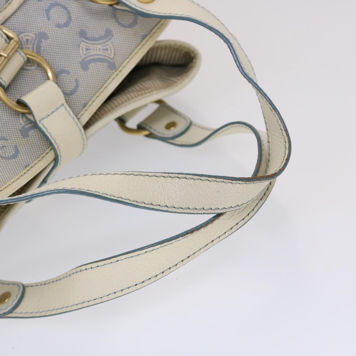 Celine Paris Macadam Shoulder Bag Canvas Blue White  bs6303