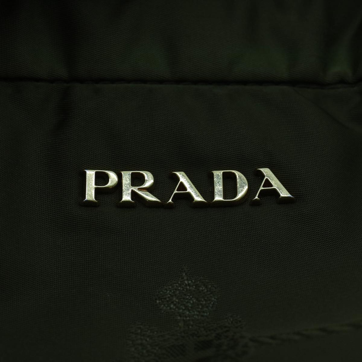 PRADA Tote Bag Nylon Khaki Auth bs6349