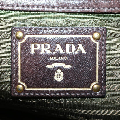 PRADA Tote Bag Nylon Khaki Auth bs6349