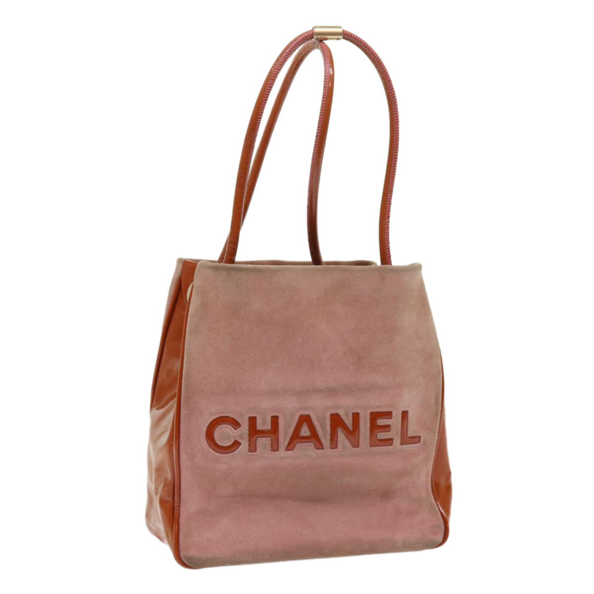 Chanel Shoulder Bag Suede Pink CC Auth bs6446