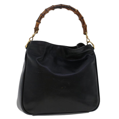 GUCCI Bamboo Shoulder Bag Leather Black 0011638  bs6460