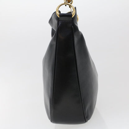 GUCCI Bamboo Shoulder Bag Leather Black 0011638  bs6460