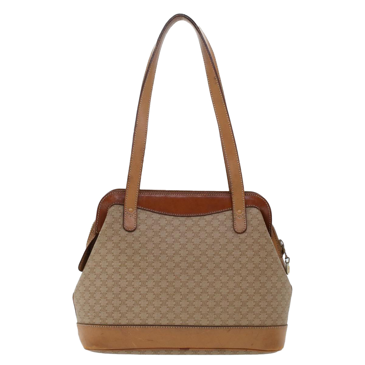 Celine Macadam Canvas Pouch Shoulder Bag 2Set Beige  bs6571