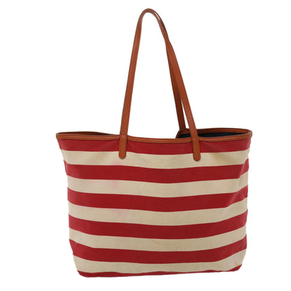 Burberry Blue Label Tote Bag Canvas Red White Auth bs6604