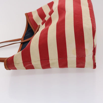 Burberry Blue Label Tote Bag Canvas Red White Auth bs6604