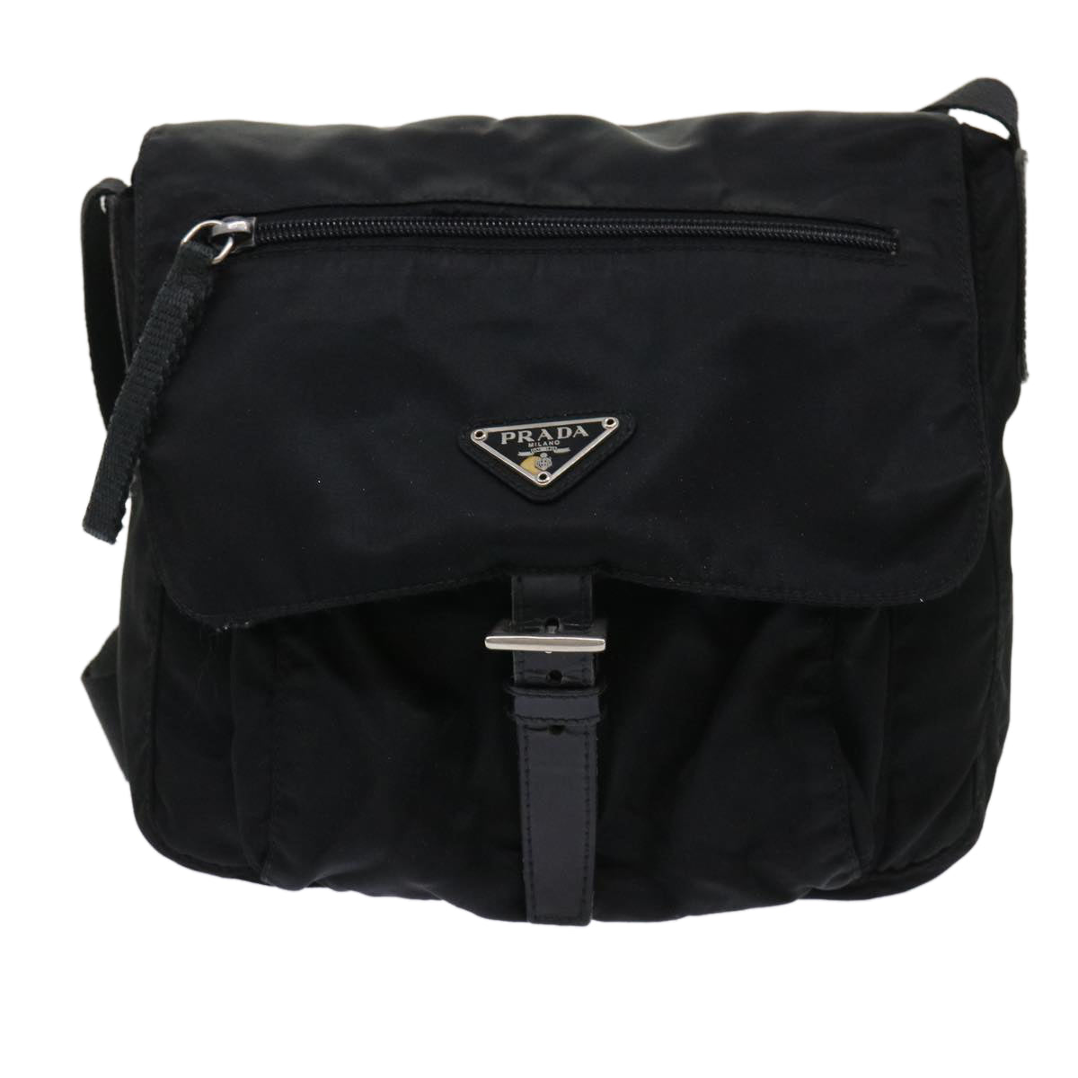 PRADA Shoulder Bag Nylon Black Auth bs6618