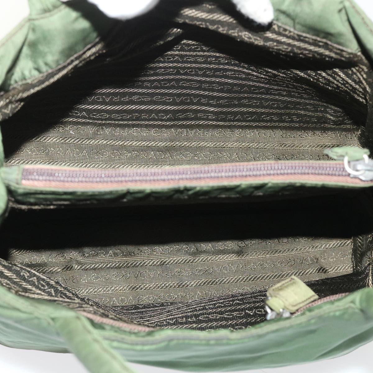 Prada Hand Bag Nylon Green  bs6630