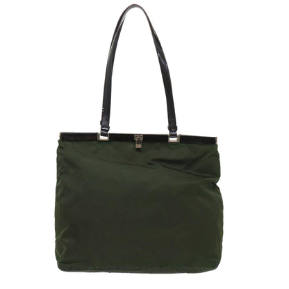 Prada Shoulder Bag Nylon Leather Green  bs6634