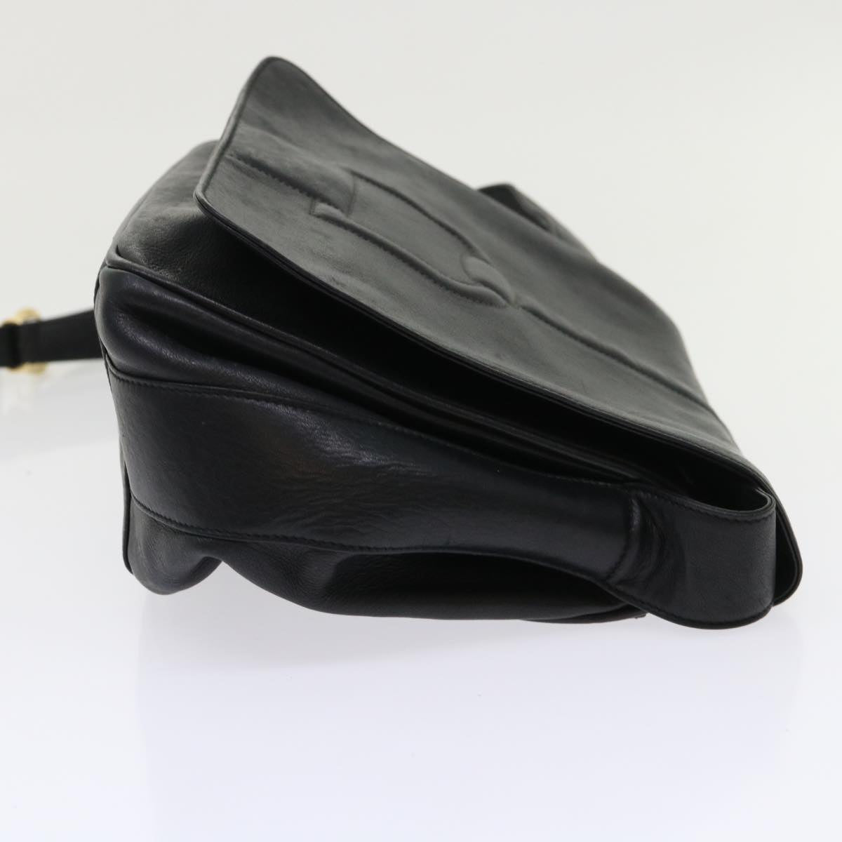 GUCCI Shoulder Bag Leather Black  bs6638