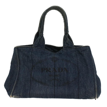 PRADA Kanapa MM Hand Bag Canvas Blue Auth bs6662