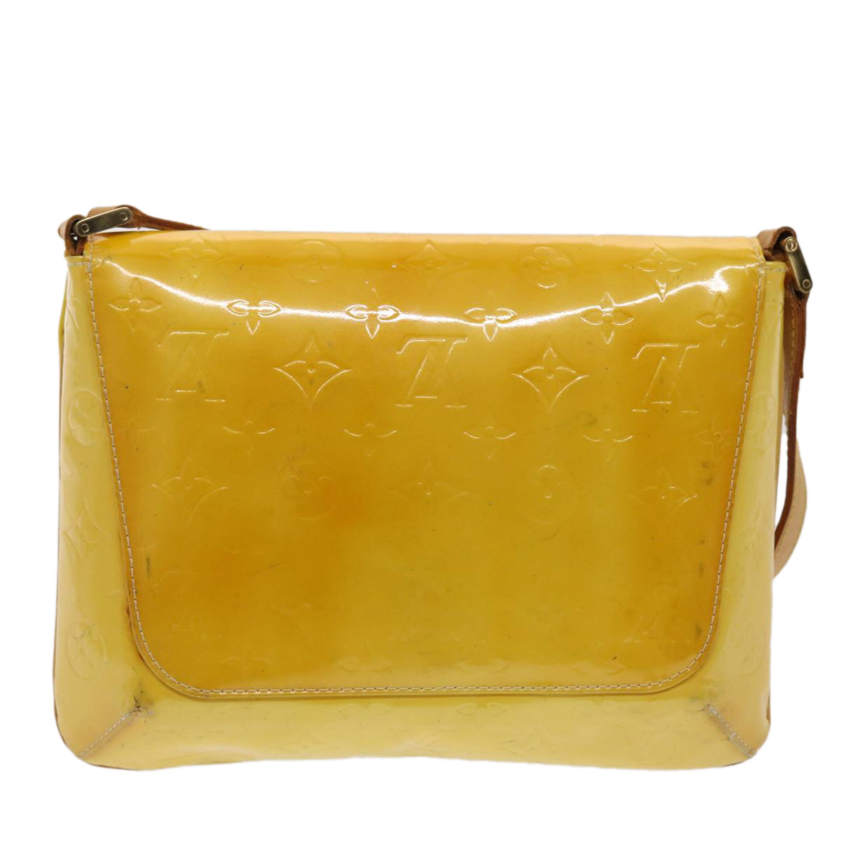 Louis Vuitton Monogram Vernis Thompson Street Bag Lime Yellow M91071 Auth bs6717