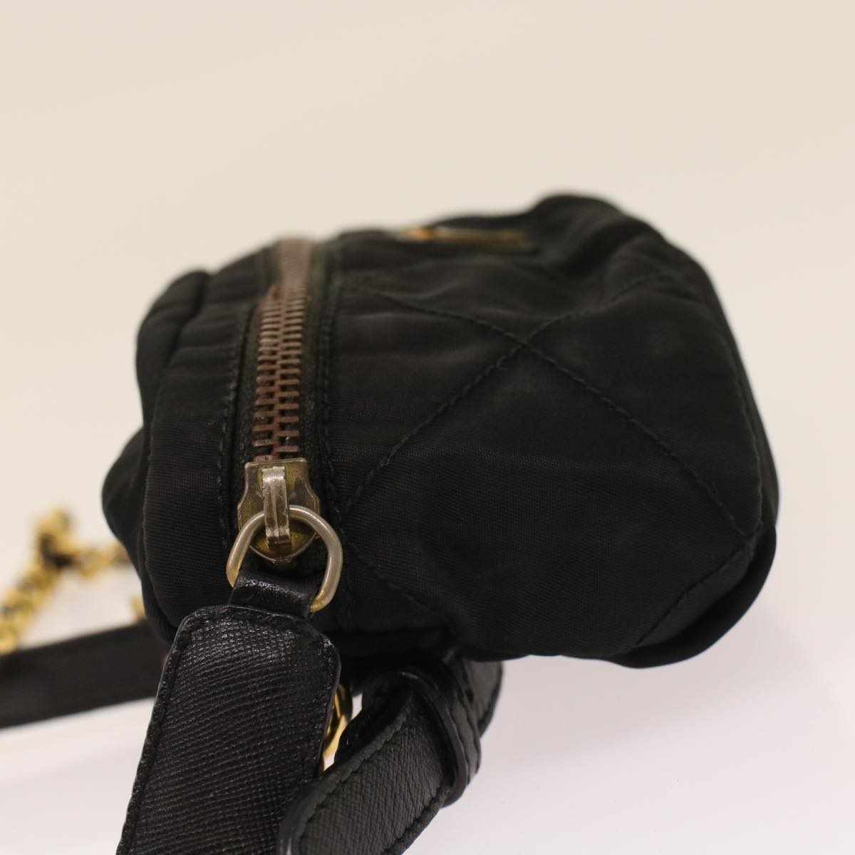 Prada Chain Shoulder Bag Nylon Black  bs6812