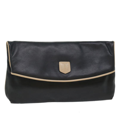 Celine Clutch Bag Leather Navy  bs6874