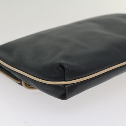 Celine Clutch Bag Leather Navy  bs6874