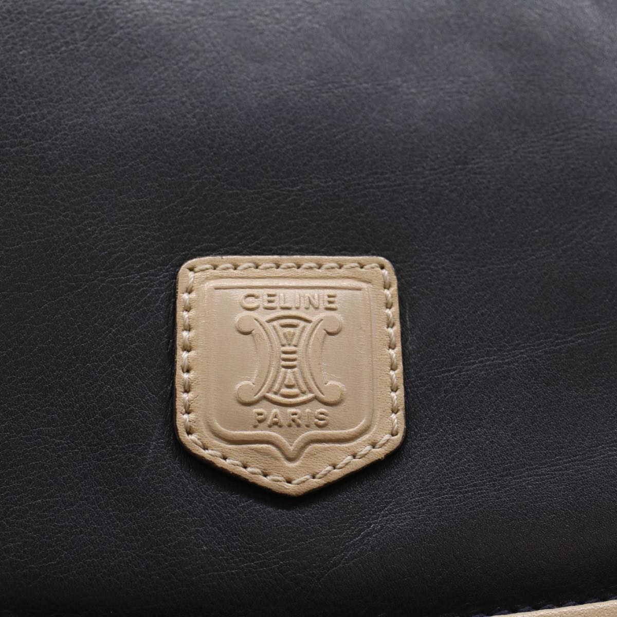 Celine Clutch Bag Leather Navy  bs6874