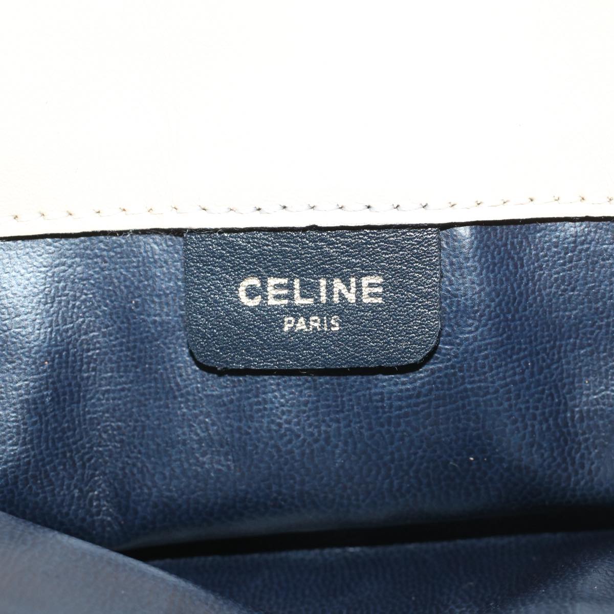 Celine Clutch Bag Leather Navy  bs6874