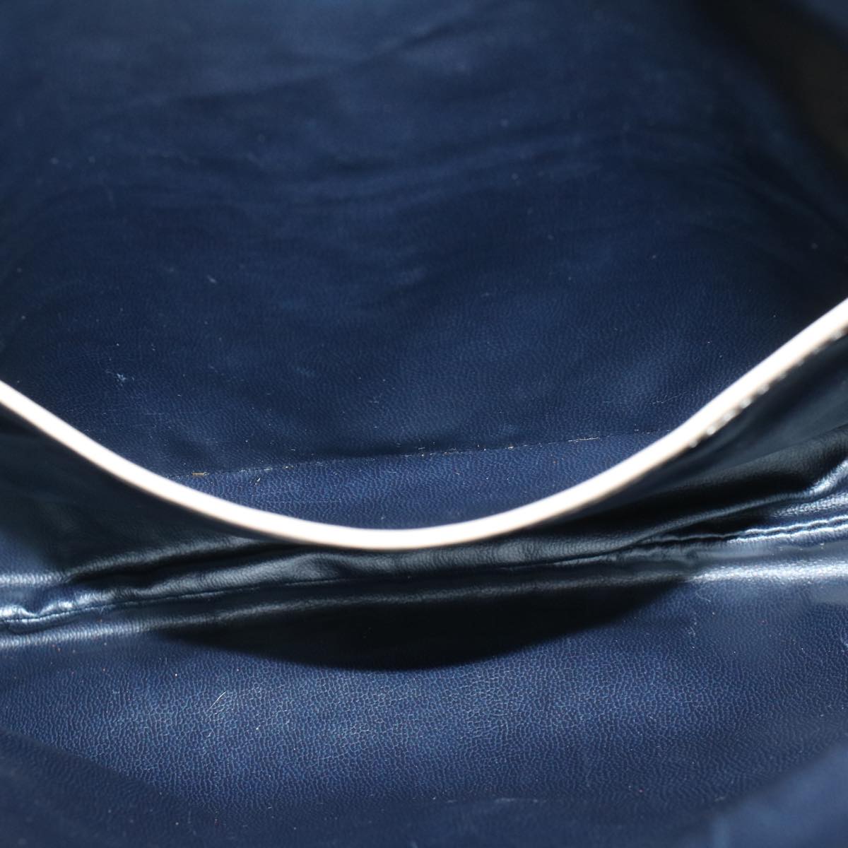 Celine Clutch Bag Leather Navy  bs6874