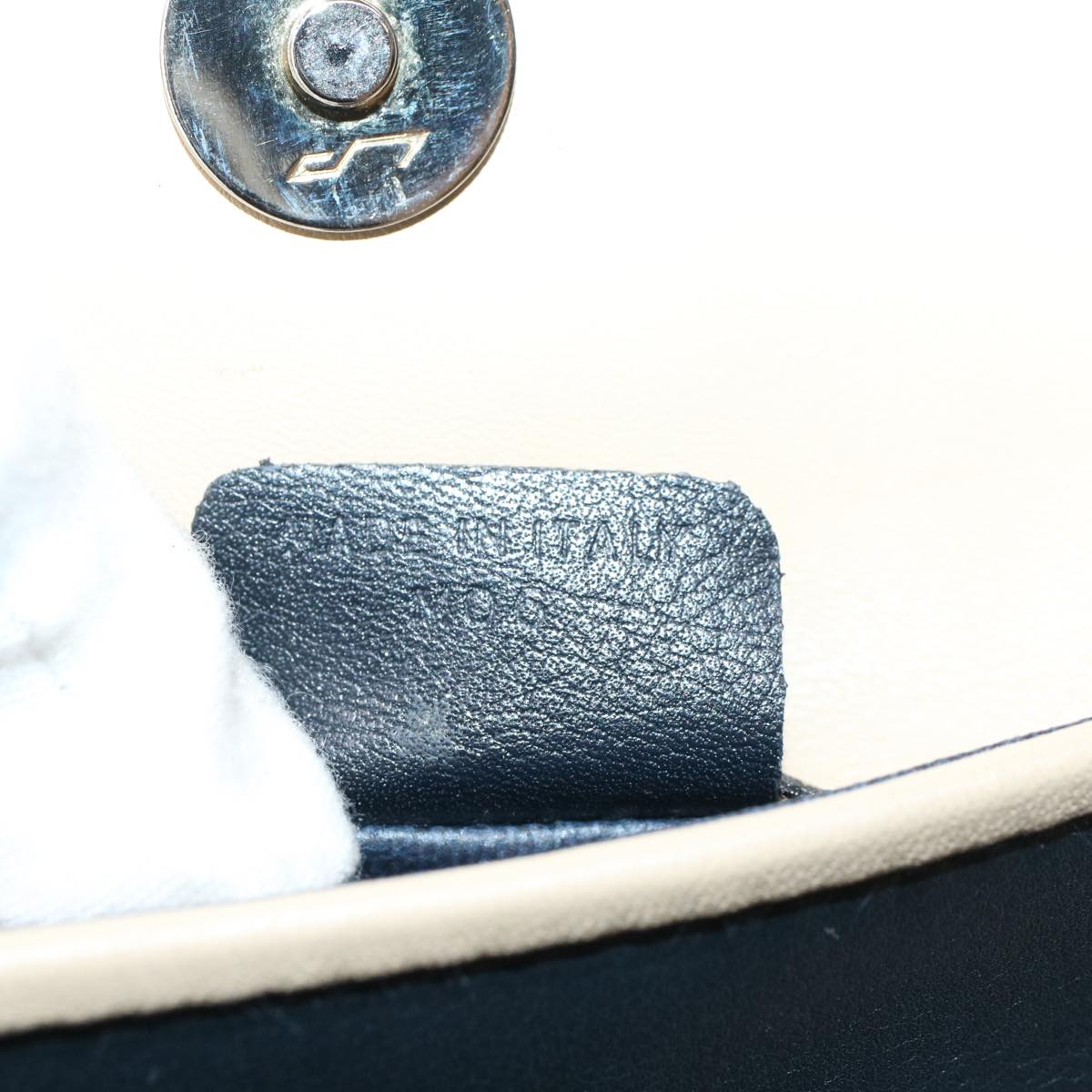 Celine Clutch Bag Leather Navy  bs6874