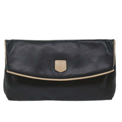 Celine Clutch Bag Leather Navy  bs6874